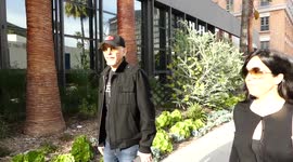 Actor Billy Bob Thornton tries to to speak in public about politics as he is spotted in Beverly Hills, Ca