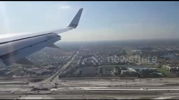 United States of America Plane Lands in USA Miami Florida Airport