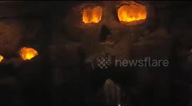 fire skull wall cave