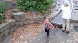 Brave Toddler Slides Down Granite Slide in Central Park, NYC - Billy Johnson Playground