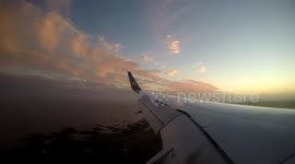 Landing in Iceland at Sunrise