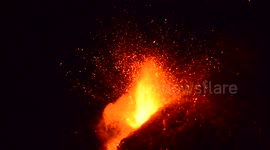 Amazing eruption of Volcano Etna.
