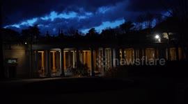 Montecatini-Terme, Italy, 10 February 2017 - Night video of Tettuccio Baths, 4K