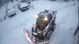 Snow plow working