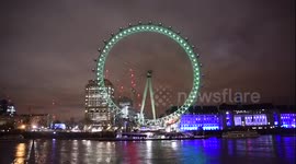 The london eye lit up green for st patricks day