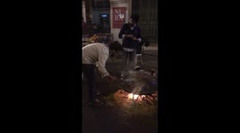 Paella making in the street