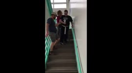 Walking down a whole flight of stairs for the first time