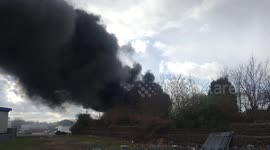 Electrical fire rages in Leicester