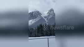Newsflare Edit - Avalanche in Canmore, AB Rundle Mountain