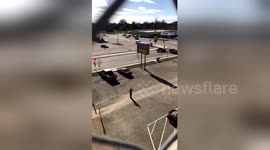 Impressive football trick shot during Spring Break