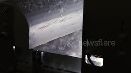 Slow motion of the down filling machines selecting down with sensors, selective focus, HD