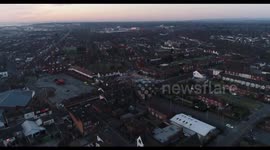 4k drone footage of aftermath of gas explosion on the Wirral