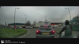 Dashcam footage of car/bike crash on Ocean Way Cardiff
