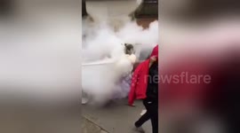Bridesmaid sprayed with fire extinguisher on wedding day