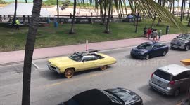 Holiday makers flock to Miami South Beach in their supercars