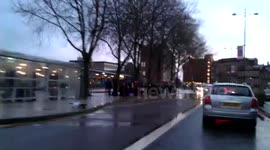 Flooding on Queensway in Newport