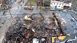 Aerial Video of the Aftermath from the Howe Ave. 4 Alarm Fire in Shelton, CT 1/6/14