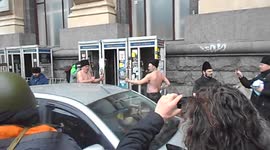 War Drums at the Entrance to Independence Square.