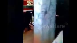 Terrible ruined bridge in Lai Chau, Vietnam