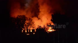 Firfighters tacking Niton Property Fire on the Isle of Wight