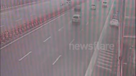 Runaway car hit minibus