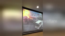 Major fire breaks out after crash killing one in southern China 