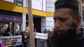 Community coming together demonstration against home growth terror gangs attacks a 17 year old asylum in Croydon