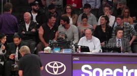 Olympic Gold Medalist Swimmer Michael Phelps Spotted at The Lakers vs Clippers Game at The Staples Center in Los Angeles, CA
