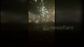 Firework fight breaks out on Chinese street