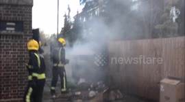 Fire fighters attend fire in Lambeth, London