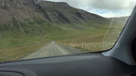 Driving on Road 54 by Álftafjörður, Iceland (2)