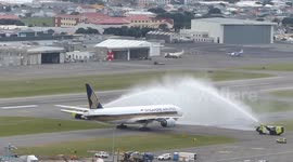 Singapore Airlines SQ291 Inaugural Flight Arrives in Wellington