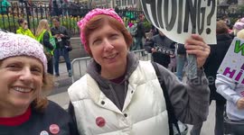 Interviewing a Protester at Bryant Park in NYC on tax day urging President Trump to release his tax returns