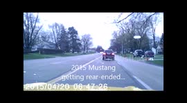 2015Mustang getting rearended