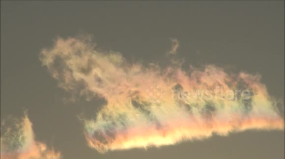Iridescent rainbow clouds above the Netherlands