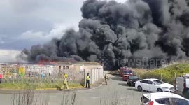 Large fire at Cumbria astroturf factory