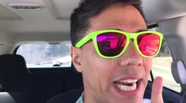 Driver encounters curious moose in Canada national park