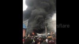 Major fire in Chinese construction market