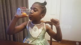 Brave Little Girl Eats RAW EGG for the First Time!