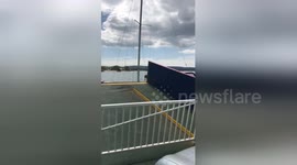 Newsflare Edit - @Bournemouthecho near miss on sandbanks ferry. Everyone is ok. Children taken off boat. https://t.co/oiG8g1F3bU