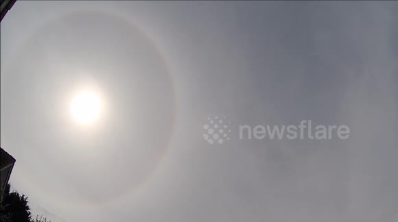 Rainbow Ring around the sun. Amazing Phenomenon