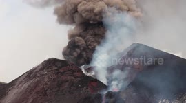 Huge ash explosion from southeast crater of Mount Etna