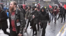 Footage from anarchist group's May Day parade in London