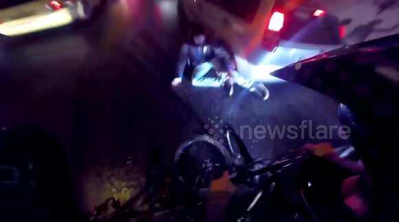 Bike crash on road  Athens-Greece