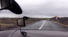 Driving to Krafla in Northeast Iceland