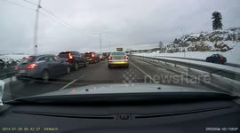 Rear end accident at E4 outside Stockholm (Sweden) #texter 2014-01-20