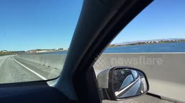 Entering Borgarnes, Iceland over a Bridge on the Ring Road