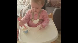 1yo dinner time mess 