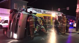 Truck Crashes After Police Pursuit