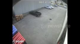 Car Goes Over The Edge Of Carpark
